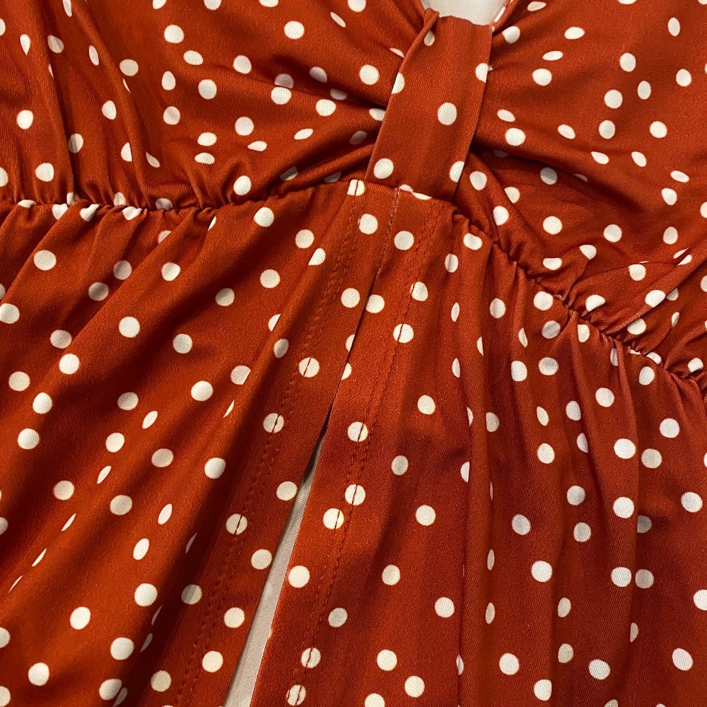 ASOS Petite Red Top with Dotted Pattern - Picture 6 of 7